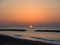 瀬波海岸の夕陽